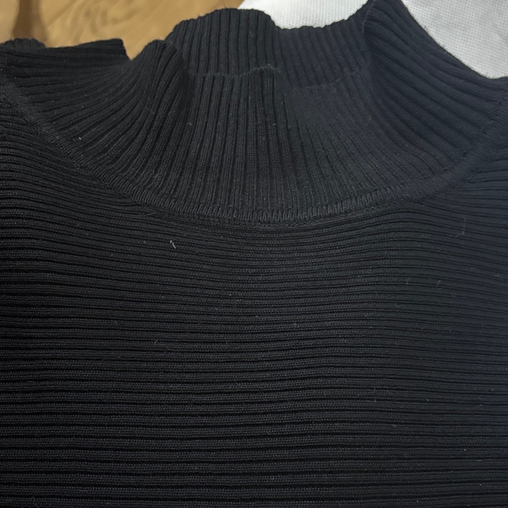 Cherry Koko Black Ribbed Mock Neck Top